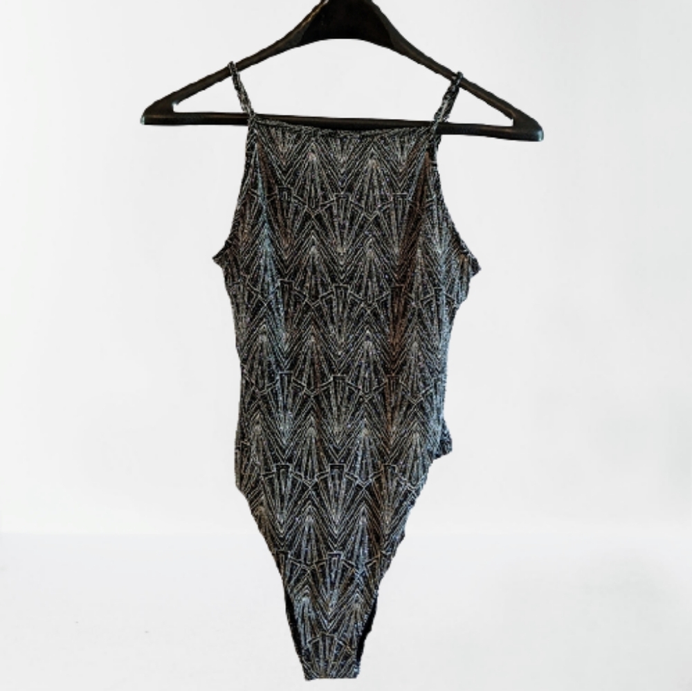 3/$21 4/$25 Sale NWT H&M Black & Glitter Bodysuit